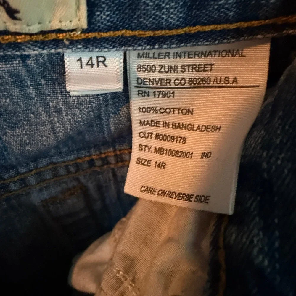 Cinch Boys 14R Straight Leg Jeans Medium Wash Cotton Western Denim MB10082001